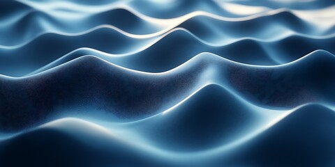 Obraz premium Abstract blue wave pattern, undulating surface texture.
