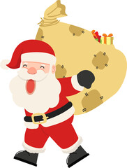 santa claus carrying a sack  ready for christmas
