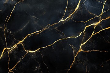 Close up of stunning black marble with beautiful gold veins