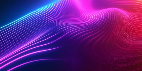 Obraz premium Abstract neon wave background with glowing lines and vibrant colors.