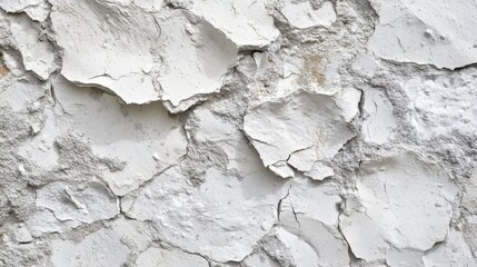 Weathered White Wall Texture Showing Extensive Cracking