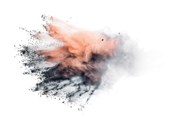 Intense Gym Chalk Powder Burst with Fragments isolated on transparent background