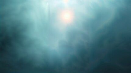 Fototapeta premium Abstract wallpaper background Epic scene, thick foggy surroundings, amazing lens glow lighting, modern future grand epic scale, heroic elements, low visibility - Generated by Ai