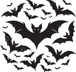 Naklejka premium Bat vector Design black silhouette 