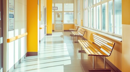 Empty pediatric clinic featuring vaccination posters, conveying a message of preparedness and public health awareness in a serene and hygienic environment.