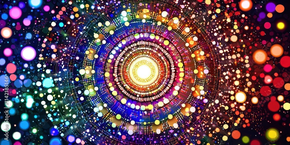 Aufkleber colorful circle with many small circles inside it
