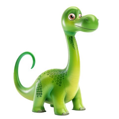 A friendly dinosaur, isolated in white, white background