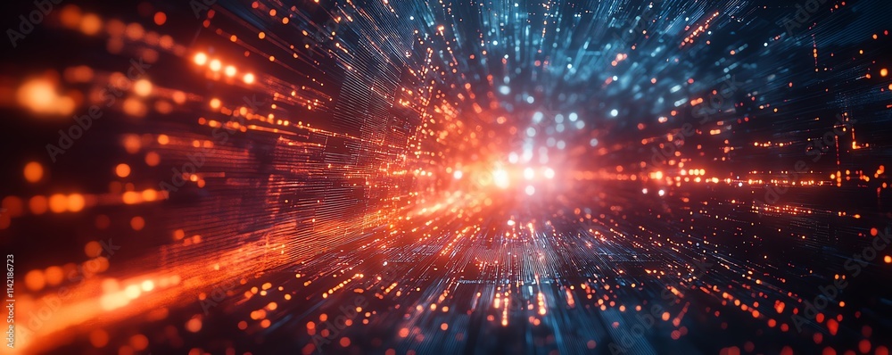 Poster cloud computing and big data transfer, futuristic digital technology, fast and efficient data flow o