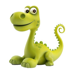 Fototapeta premium A friendly dinosaur, isolated in white, white background