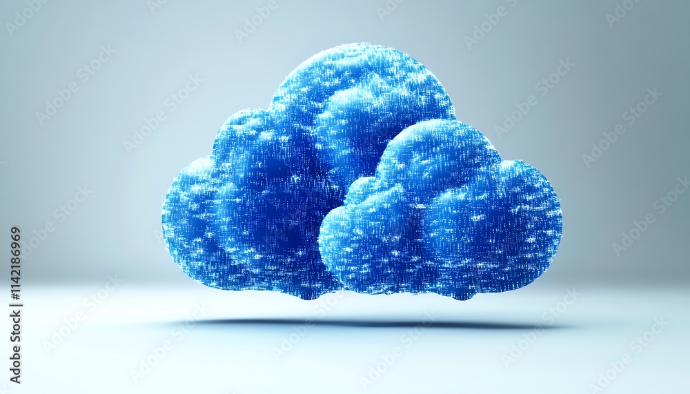 Poster cloud computing technology transferring massive data over the internet, futuristic digital technolog