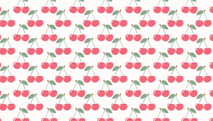Seamless pattern with cherries. Vector illustration in a flat style.