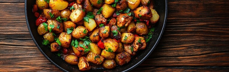 Rustic Roasted Chicken with Potatoes Dish