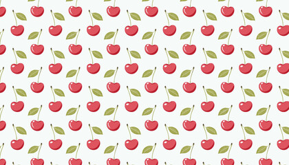 Seamless pattern with cherry. Vector background with cherries.