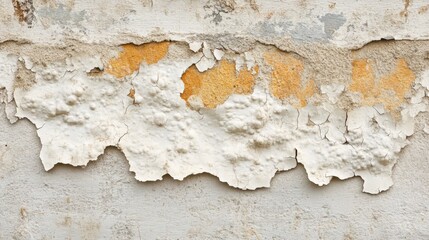 Damaged wall showing peeling paint and textured surface