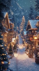 Beautiful environment during merry christmas. christmas wallpaper. Ultra realistic. Photorealistic