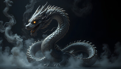 Majestic Asian Dragon with Intricate Detail