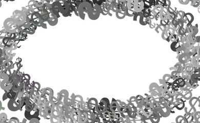 Falling dollar sign. 3D rendering.