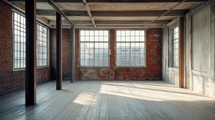 Spacious Industrial Loft with Brick Walls and Large Windows