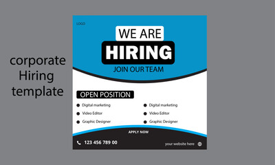 Corporate minimal business hiring template design 