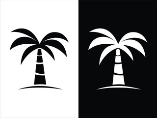 Tropical Palm Tree Or Coconut Tree Silhouette
