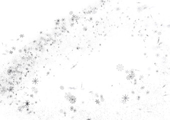 Snowflake Storm: Astonishing 3D Illustration of Descending Festive Snowflakes