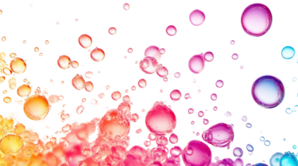 Colorful bubbles, transparent background
