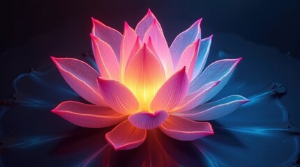 Radiant Lotus Flower Light Painting