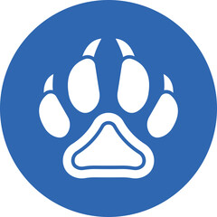 Fox Paw Print glyph circle icon