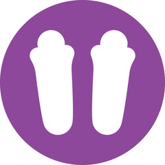 Rabbit Hoof Print glyph circle icon