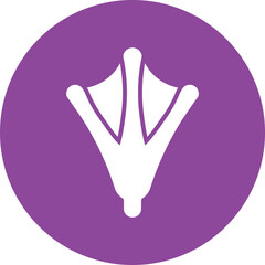 Bat Footprint glyph circle icon