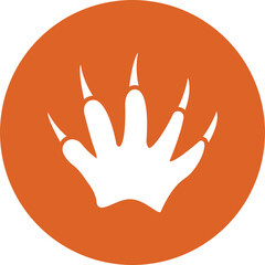 Badger Footprint glyph circle icon