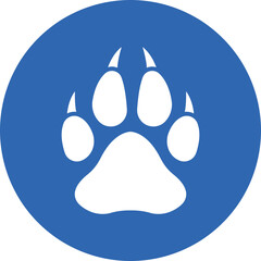 Cougar Paw Print glyph circle icon