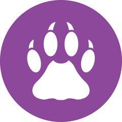 Cheetah Paw Print glyph circle icon