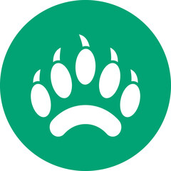 Polar Bear Paw Print glyph circle icon