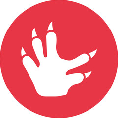 Koala Paw Print glyph circle icon