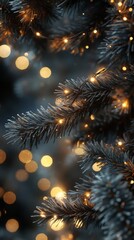 Fototapeta premium Christmas lights. christmas wallpaper. Ultra realistic. Photorealistic