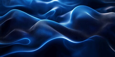 Obraz premium Dark blue grainy background, glowing abstract light noisy texture banner header cover design. NOT created with AI, Generative AI