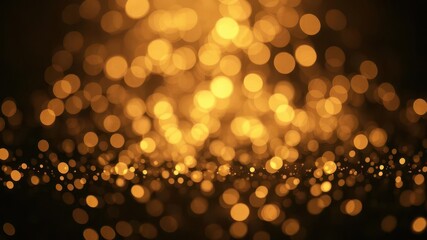 Dark gold and black defocused glitter lights, bokeh effect, holiday, texture, background