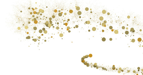 Gilded Celebration: Magnificent 3D Illustration of a Grand gold Confetti Event