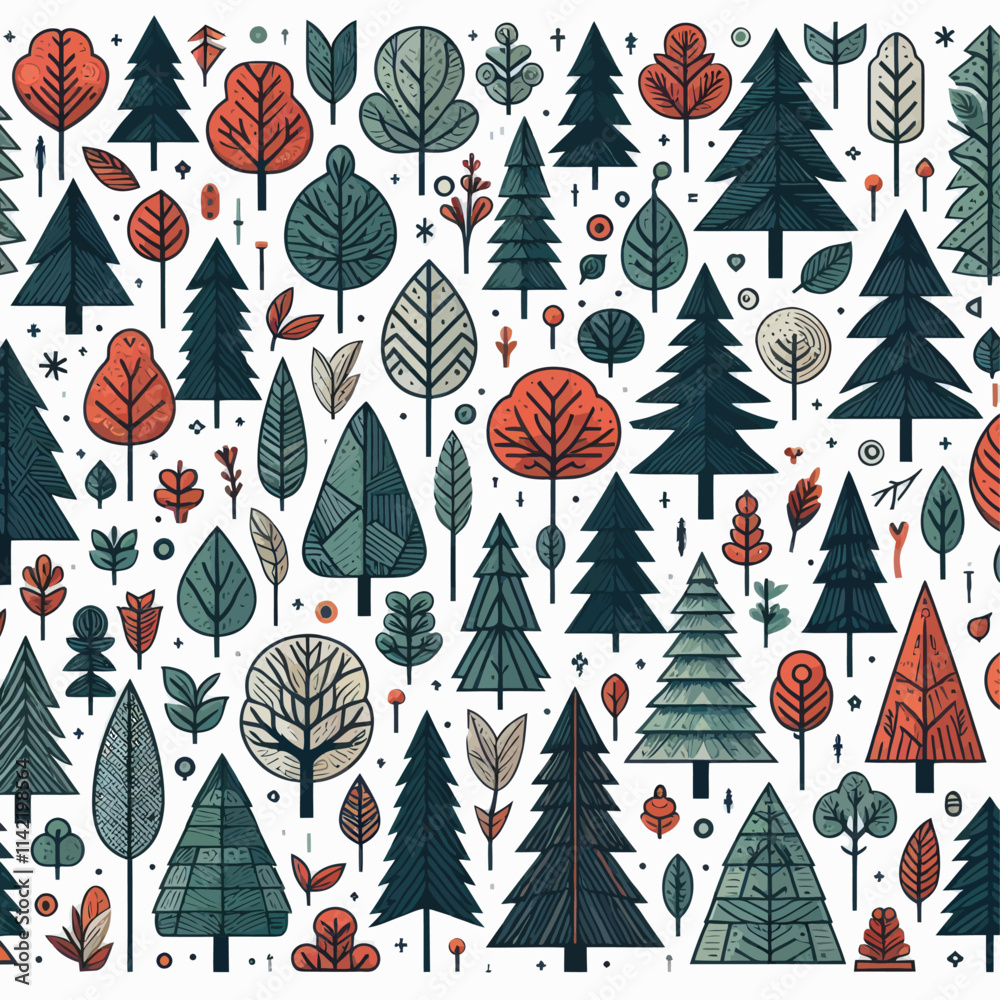 Canvas Prints christmas tree pattern