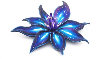Fototapeta premium Colorful Fantasy Flower with Cosmic Blue and Purple Highlights