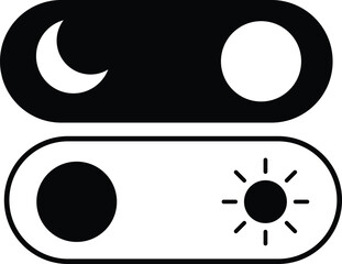 Set of day night switch toggle button dark mode symbol. On Off toggle switch icons. vector illustration on transparent background
