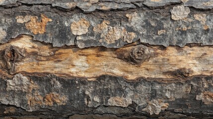 Obraz premium Weathered Tree Bark Texture Showing Age and Decay