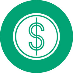 Dollar Sign glyph circle icon