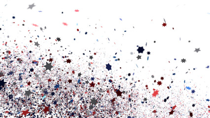 confetti - USA banner mockup with confetti confetti in American national colors. USA Presidents Day, American Labor day, Memorial Day, US election concept.