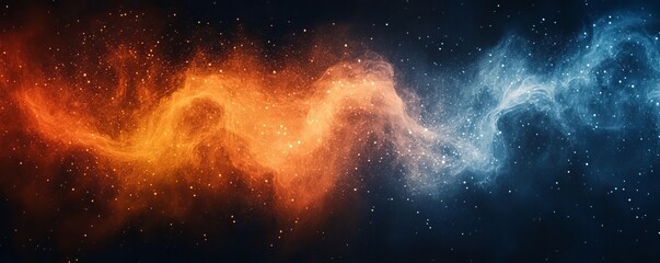 Grainy gradient background, dark blue purple orange black abstract noisy texture poster backdrop banner header cover design, Generative AI