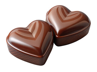 heart shape chocolate on transparent background