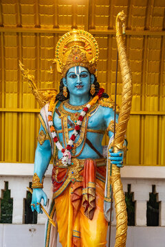 Artistic Lord Rama statue from a pictorial exhibition in Kanyakumari