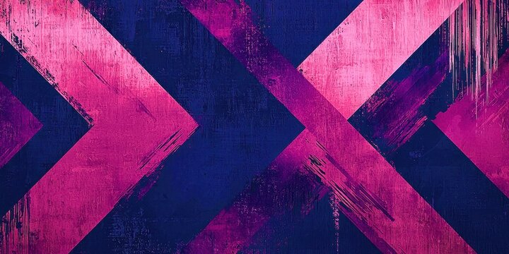Blue and pink background with two arrows