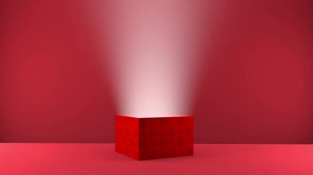 open gift box with light effect as template - 3d rendering 4k
